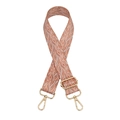 Bandoulière réglable tissée à motif vagues orange avec mousquetons en métal doré - Motif V-13