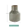 Minimalist ceramic vase in reactive green glaze with vertical grooves and matte finish - Medium / Kiln Glaze Green