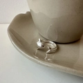 Elegant dolphin shaped S925 sterling silver ring in high polish silver finish - Dolphin Shape Open Style (J3587)