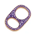 Purple enamel soda pull tab jewelry connector with mother of pearl mosaic inlay - Inlaid Tab / Purple Shell
