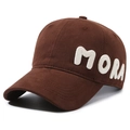Dark coffee brown canvas baseball cap with white towel-embroidered MORA side lettering - Adjustable / Coffee