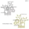Detailed view of flower and branch silicone mold with metric and imperial measurements - Flower Branch Insert Mold
