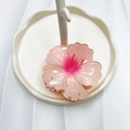 Pink gradient hibiscus flower hair claw clip in transparent acrylic for elegant styling - Honey Pink (Rolled Flower)
