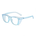 Light blue transparent safety glasses with side shields for wind and dust protection - Transparent Blue