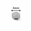 Textured silver stainless steel pineapple bead with 4mm diameter dimension detail - 4x1.5mm / Steel