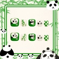 Adhesive kids fake toenails with cute green panda, bamboo, and checkerboard patterns - Panda Bamboo Checkerboard (RTJ007) / 12-Piece Set
