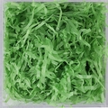 Vibrant emerald green shredded raffia paper filler for gift boxes in a clear container - Grass Green