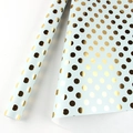 Light blue gift wrapping paper roll with metallic gold polka dots for birthdays - 50x70cm / Blue with Gold Dots