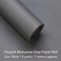 Dark grey waterproof matte wrapping paper roll for floral bouquets 58cm x 7m size - Roll (58cm*7m) / Mulsanne Grey