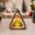 Vintage Bronze Dreieck Weihnachtslicht mit leuchtender Merry Christmas Grafik - Dreieck Bronze Weihnachtsbaum