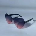 Lunettes de soleil cœur sans monture dégradé violet-rose avec branches noires - Gris Rose