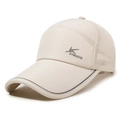 Casquette de baseball beige à maille respirante avec séchage rapide et visière longue - Réglable / Kaki