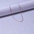 Slim silver steel chain necklace featuring vibrant red enamel beads for women - Steel + Red / 40+5cm