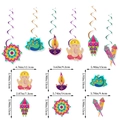Decorazioni a spirale Diwali con disegni Ganesha e pavone incluse le dimensioni - Vortici a Spirale Diwali