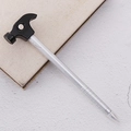 Creative hammer shaped ballpoint pen with nail design and magnetic feature for students - Black Hammer
