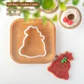 Christmas gift bag shape cookie cutter made of white plastic for DIY holiday baking - Gift Bag Cutter