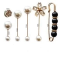6-piece pearl and rhinestone brooch pin set for waist adjustment and clothing styling - No. 42 6-Piece Set