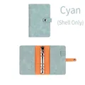 Cyan PU leather binder cover with 6-ring binder mechanism and interior card slots - Cyan Cover Only