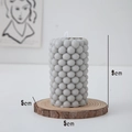 Creative bubble column candle in light grey finish for minimalist home decor, height 9cm - Tall Bubble Pillar (Blackberry Basil) / Gray