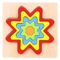 Colorful multi-layer wooden star shape sorting puzzle for preschool sensory learning - Shape Puzzle-Snowflake (JM几何形状-雪花形)