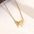 Minimalist gold butterfly necklace with delicate chain and custom R letter engraving - Letter R Butterfly Style (D11)
