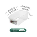 Clear plastic fridge organizer bin 32.5x18.5x12cm with front handle for kitchen storage - Small Storage Basket - PP