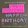 Pink silicone Happy Birthday letter mold for chocolate and fondant cake decoration - Large Uppercase Letters