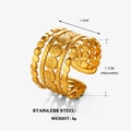Verstellbarer 18K vergoldeter Edelstahlring mit Sonnenblumenmuster und Kugelkette - Runder Stil / Gold