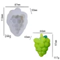 Grape-shaped silicone mold for DIY soap or candles with dimension and weight details - I4 Grape