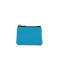 Minimalist sky blue canvas coin purse with durable black zipper and metal puller - Sky Blue
