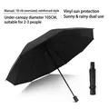 Manual 10-rib black folding umbrella with UV protection coating and 105cm large diameter - Large 10-Rib Manual Black Glue / Black
