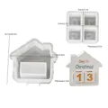 Moule en silicone pour compte à rebours de Noël avec dés numérotés pour plâtre DIY - Maison de Noël + Dés à 4 Grilles (Set de 2 pièces) / Blanc Translucide