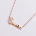 Collana Queen in oro rosa con ciondolo a corona e zirconi su catena in acciaio - Oro rosa