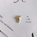 Detailed macro view of a 15x12mm golden bear hollow charm with 1.00g weight specs - 9# Cute Smooth Bear