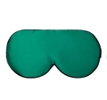 Emerald green silk sleep mask with black trim finish for total light blocking - Green