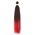 Extensions de cheveux synthétiques ombre 26 pouces brun foncé vers rouge vif EZ braid - Ombré Marron Foncé vers Rouge Vif (FR-10)