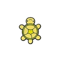 Simpatica spilla a forma di tartaruga marina gialla con motivi geometrici - Giallo