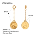 Gold stainless steel Gemini constellation charm earrings with size measurements - Scorpio Zodiac Gold Long Earring (JDBKN021-8)