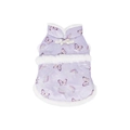 Lilac purple floral pet vest with white fur trim and pearl buttons for small dogs - S / Purple