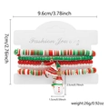 Christmas beaded bracelet set with Santa and snowman charms on display card - Clay Mix-Santa-Snowman Pendant