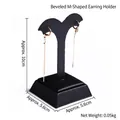 Black matte M-shaped earring display stand with gold fringe earrings 10cm height - M-Shaped Earring Stand (Black)