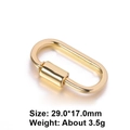 Golden oval screw carabiner jewelry connector, size 29.0x17.0mm, weight 3.5g - Style 1 (Gold Smooth Oval Clasp 29x17mm)