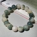 Carved cat claw bodhi root bracelet featuring vintage clouds and green gradient beads - Floating Flower Fret Pattern Single Loop