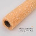 Champagne snow dot mesh fabric roll for floral wrapping, 3.6m x 50cm decorative gauze - 50cmx3.6m / Champagne