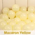 Matte macaron yellow decorative latex balloon for festive party balloon chain sets - 10 Inch/1.5g/100 Pieces / Macaron Creamy Yellow