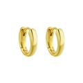 Pendientes de aro minimalistas de plata S925 con acabado dorado pulido - 8mm / Oro de 18K