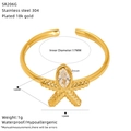 Dettaglio dell'anello a stella marina placcato oro 18K con zircone e dimensioni - Design a Stella Marina(SR206G)