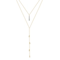 Collana doppia boho in oro con turchese e pendenti a goccia d'acqua scintillanti - Goccia a forma di Y a doppio strato / Oro