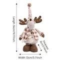 Standing reindeer plush Christmas decoration in beige with size specs 36x13x8cm - Beige Retractable Reindeer