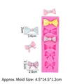Pink silicone mold with six diverse bow styles for fondant and chocolate baking - Pink